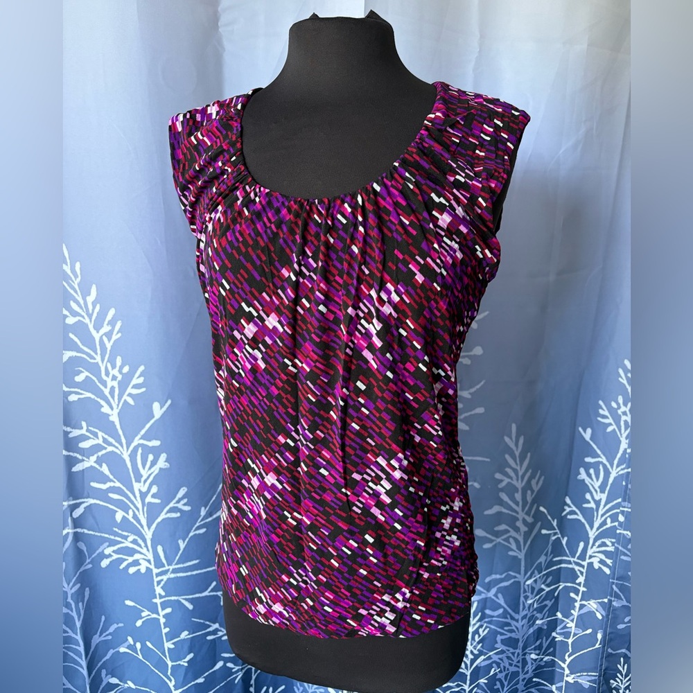Unlisted by Kenneth Cole Purple Patterned Tank Top